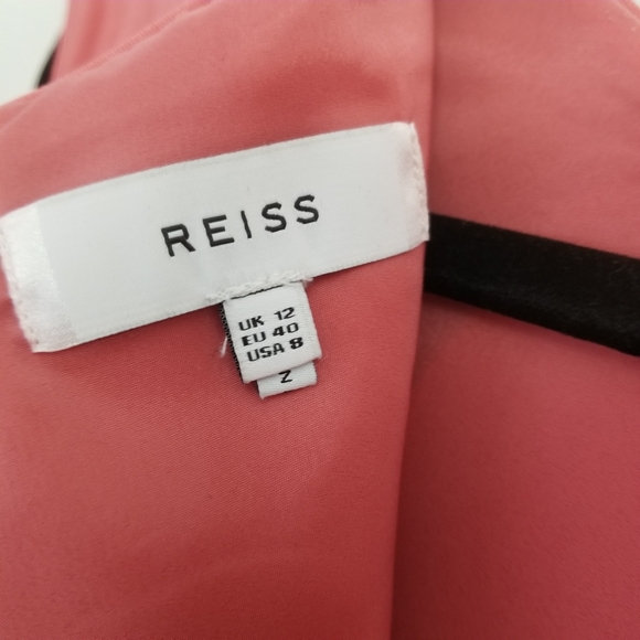 Reiss Danielle Pink Sheath Dress Textured Swirls 8 - Picture 8 of 9
